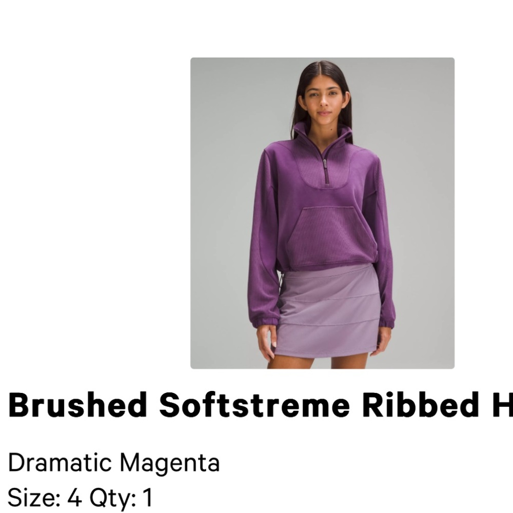 Lululemon brushed softstreme ribbed half zip